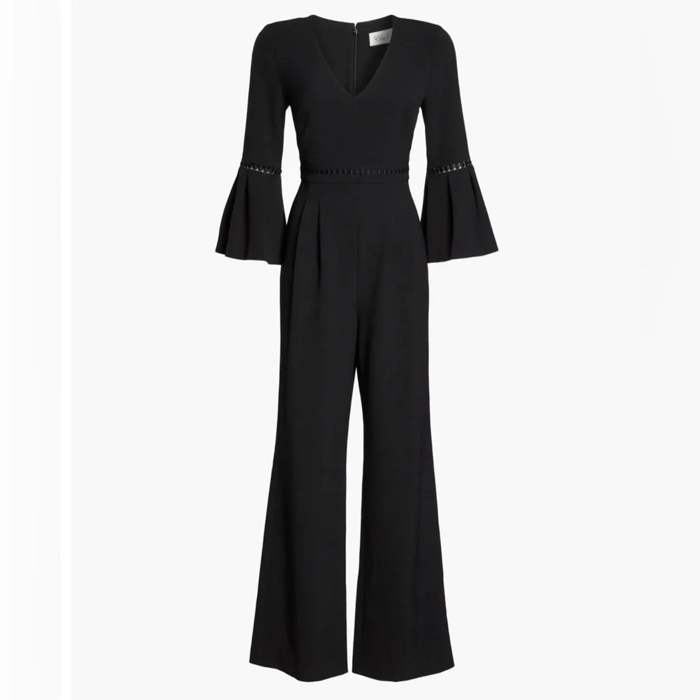 Eliza J Bell Sleeve Wide Leg Jumpsuit in Black 6P